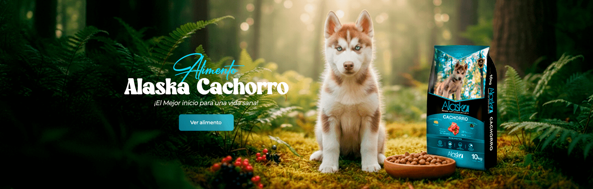 Alimento Alaska Cachorro. ¡El Mejor inicio para una vida sana! Ver alimento.