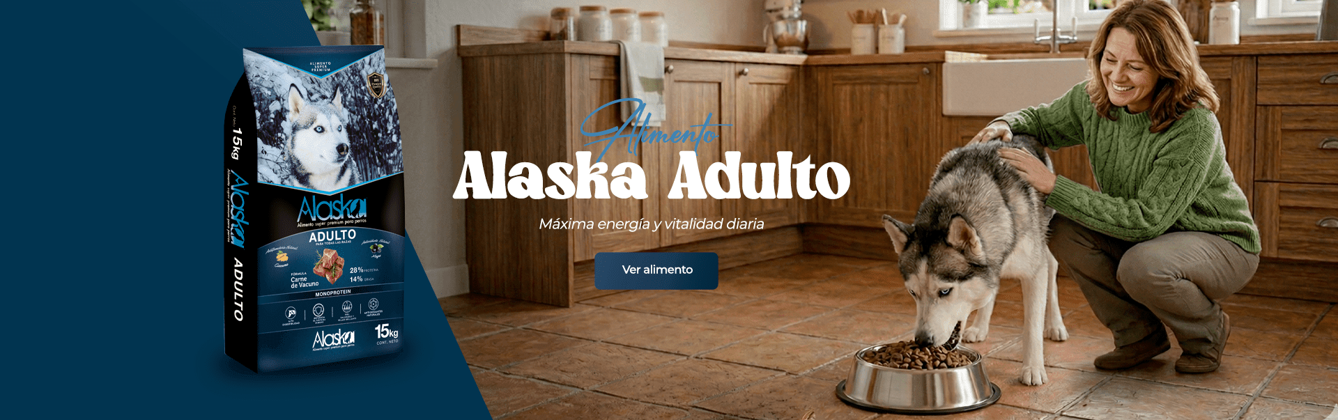 Alimento Alaska Adulto. Máxima energía y vitalidad diaria. Ver alimento.